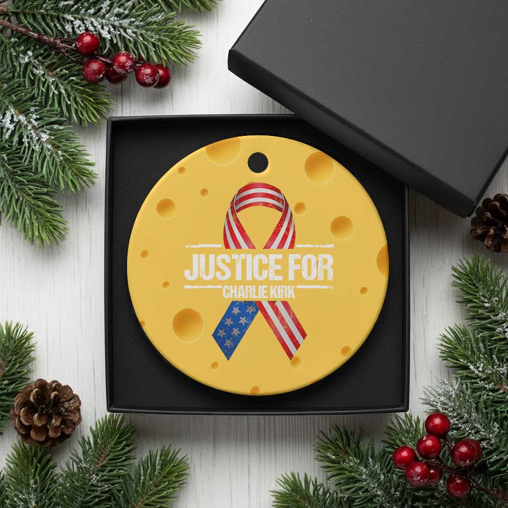 Justice For Charlie Kirk Ceramic Ornament Patriotic Tribute Human Rights Activist - Wonder Print Shop