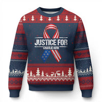 Justice For Charlie Kirk Ugly Christmas Sweater Patriotic Tribute Human Rights Activist - Wonder Print Shop