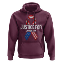 Justice For Charlie Kirk Hoodie Patriotic Tribute Human Rights Activist - Wonder Print Shop