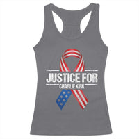 Justice For Charlie Kirk Racerback Tank Top Patriotic Tribute Human Rights Activist - Wonder Print Shop