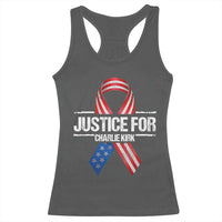 Justice For Charlie Kirk Racerback Tank Top Patriotic Tribute Human Rights Activist - Wonder Print Shop