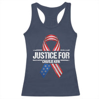 Justice For Charlie Kirk Racerback Tank Top Patriotic Tribute Human Rights Activist - Wonder Print Shop
