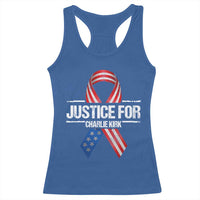Justice For Charlie Kirk Racerback Tank Top Patriotic Tribute Human Rights Activist - Wonder Print Shop