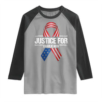 Justice For Charlie Kirk Raglan Shirt Patriotic Tribute Human Rights Activist - Wonder Print Shop