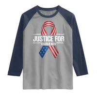 Justice For Charlie Kirk Raglan Shirt Patriotic Tribute Human Rights Activist - Wonder Print Shop