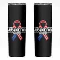 Justice For Charlie Kirk Skinny Tumbler Patriotic Tribute Human Rights Activist - Wonder Print Shop