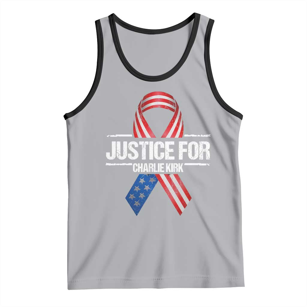 Justice For Charlie Kirk Tank Top Patriotic Tribute Human Rights Activist - Wonder Print Shop