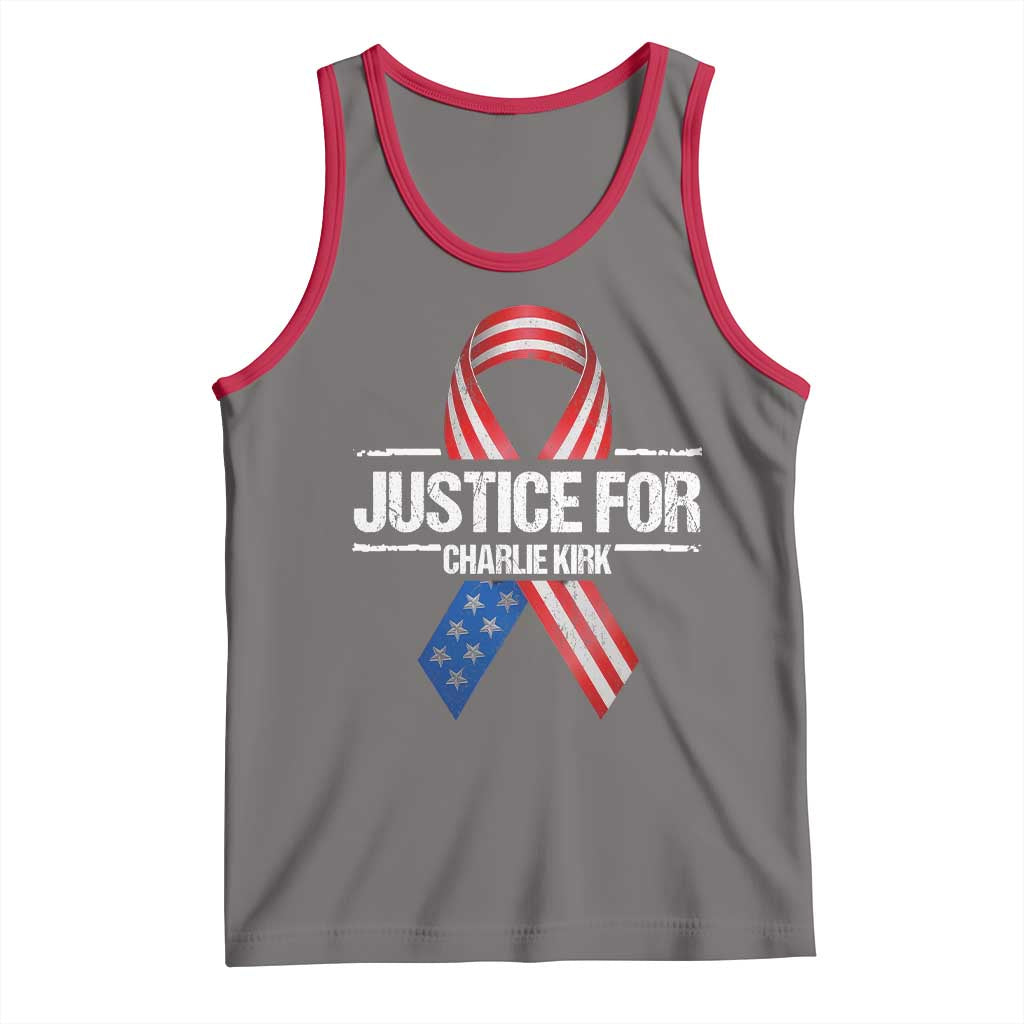 Justice For Charlie Kirk Tank Top Patriotic Tribute Human Rights Activist - Wonder Print Shop