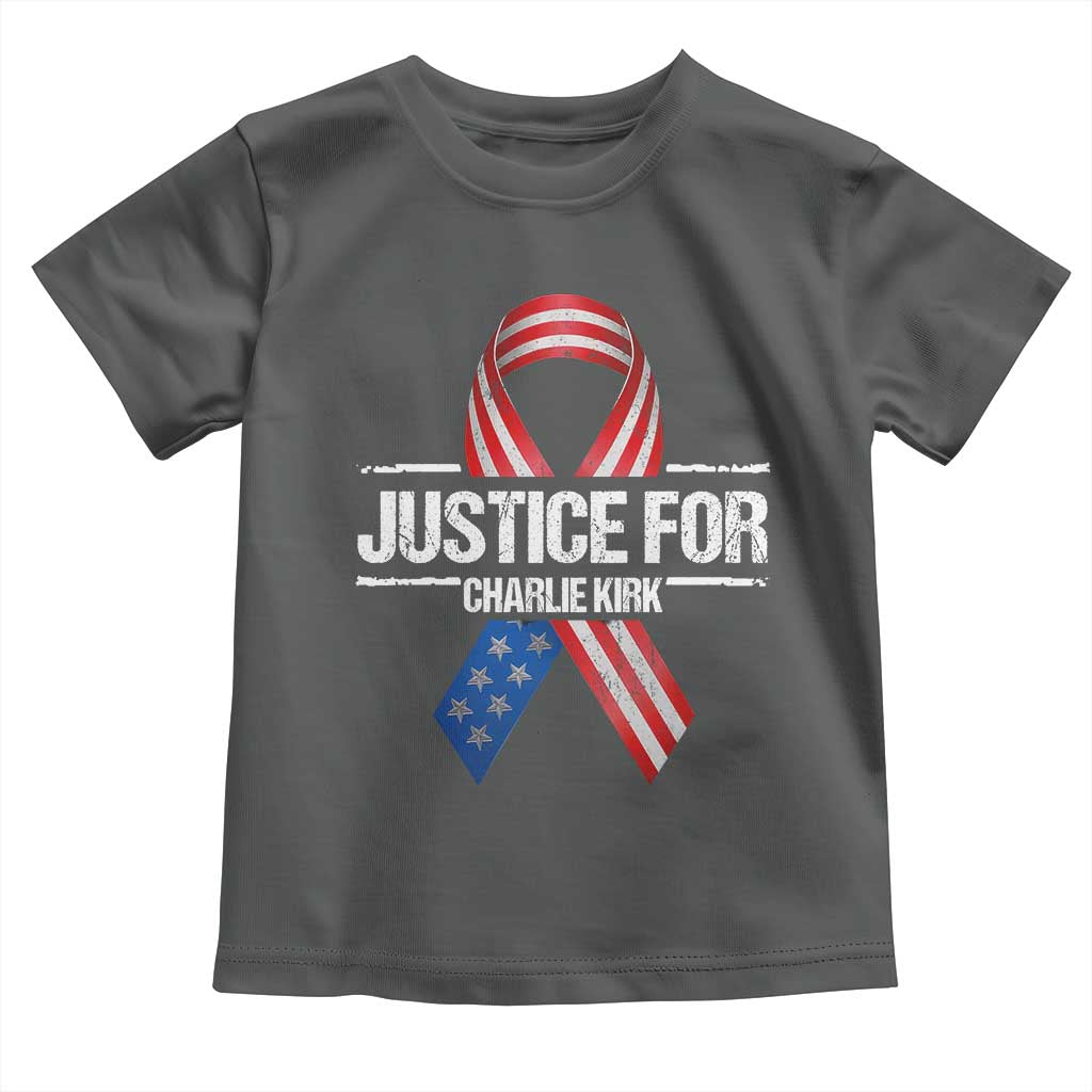 Justice For Charlie Kirk Toddler T Shirt Patriotic Tribute Human Rights Activist - Wonder Print Shop