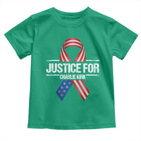 Justice For Charlie Kirk Toddler T Shirt Patriotic Tribute Human Rights Activist - Wonder Print Shop