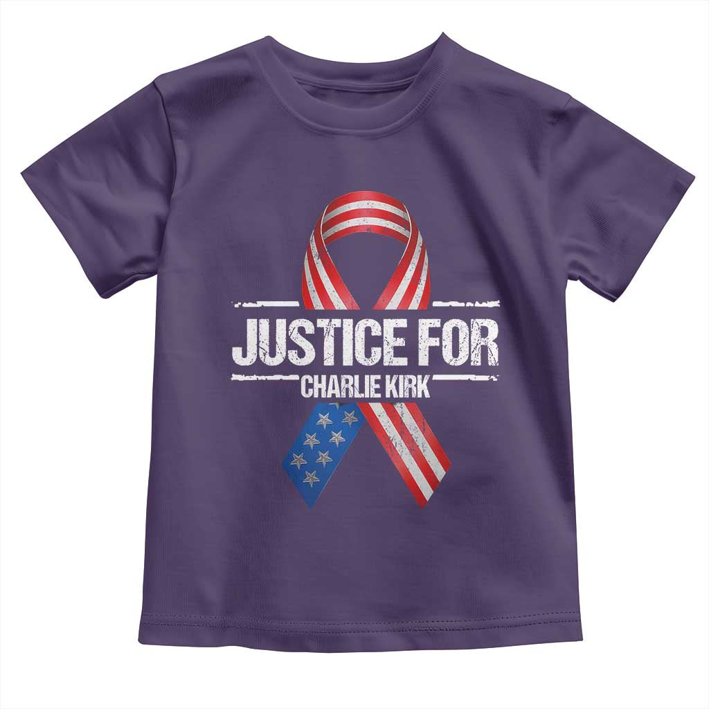 Justice For Charlie Kirk Toddler T Shirt Patriotic Tribute Human Rights Activist - Wonder Print Shop