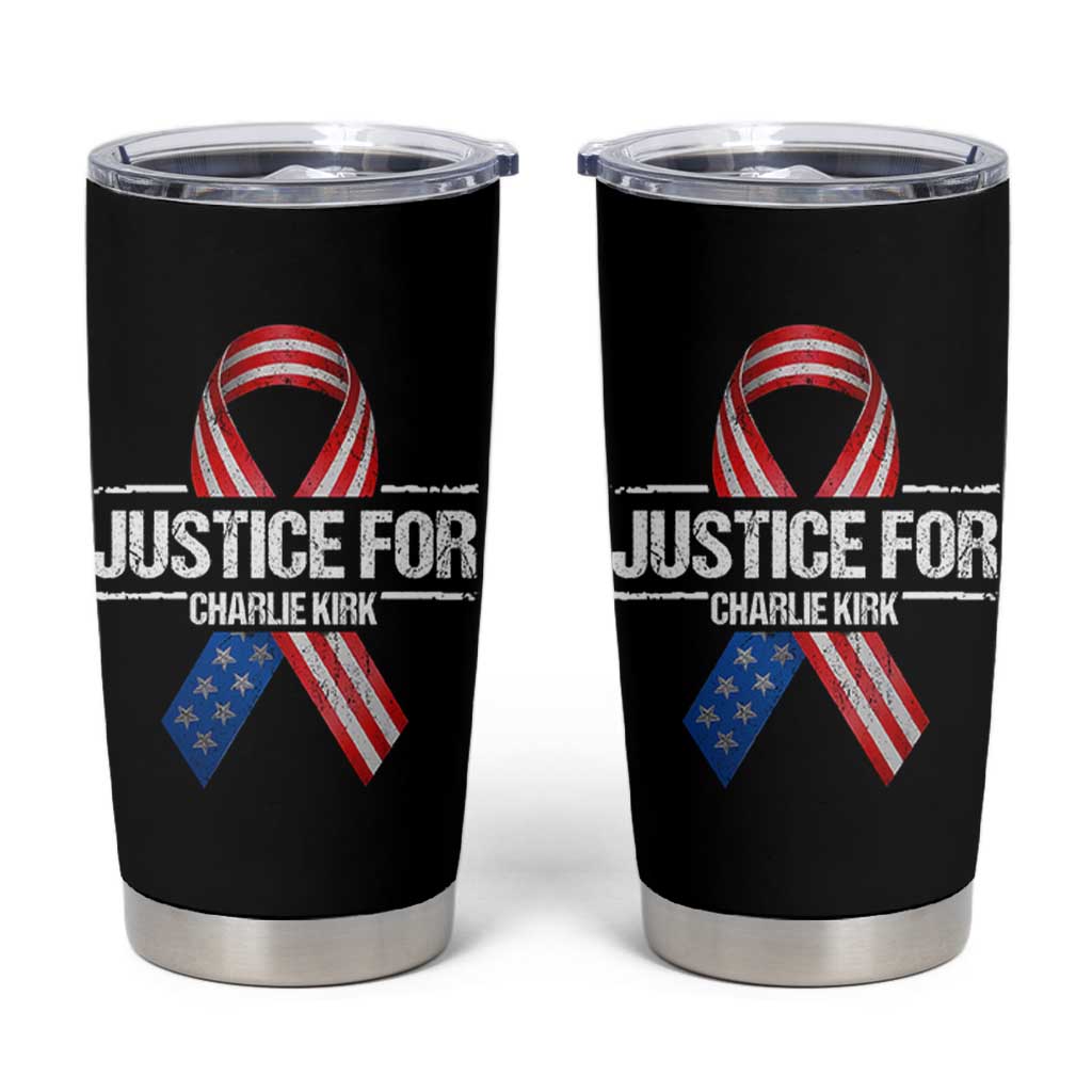 Justice For Charlie Kirk Tumbler Cup Patriotic Tribute Human Rights Activist - Wonder Print Shop