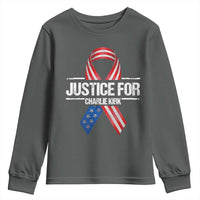 Justice For Charlie Kirk Youth Sweatshirt Patriotic Tribute Human Rights Activist - Wonder Print Shop