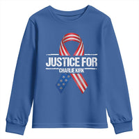 Justice For Charlie Kirk Youth Sweatshirt Patriotic Tribute Human Rights Activist - Wonder Print Shop