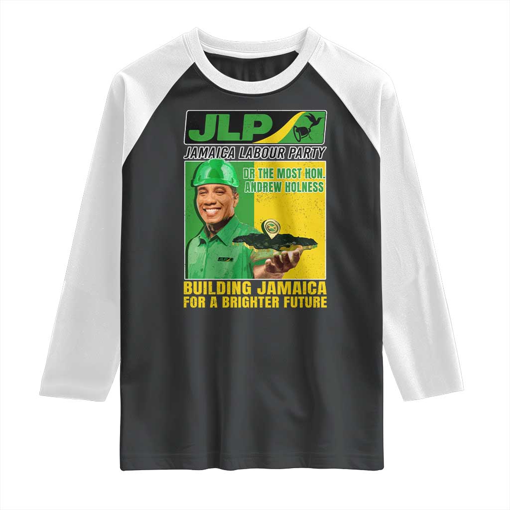 Andrew Holness Raglan Shirt Building Jamaica For A Brighter Future Jamaica Labour Party - Wonder Print Shop