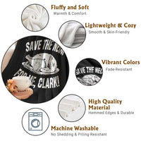 Funny Save The Neck For Me Clark Throw Blanket Vintage Turkey Thanksgiving Christmas Dinner - Wonder Print Shop