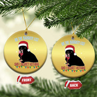 Funny Xmas Black Cat Christmas Ornament On The Naughty List And I Regret Nothing Candy Cane - Wonder Print Shop