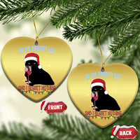 Funny Xmas Black Cat Christmas Ornament On The Naughty List And I Regret Nothing Candy Cane - Wonder Print Shop