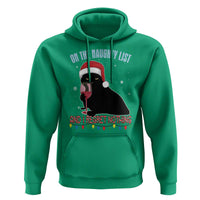 Funny Christmas Black Cat Hoodie On The Naughty List And I Regret Nothing Candy Cane