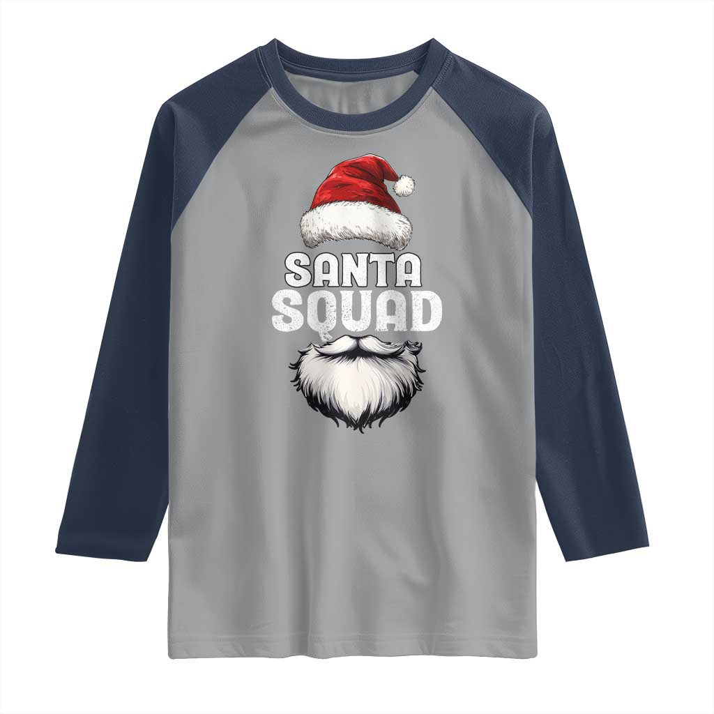 Funny Christmas Raglan Shirt Santa Squad Xmas Team Family Matching - Wonder Print Shop