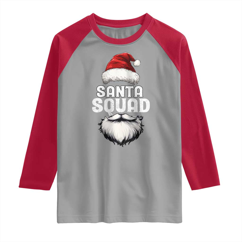 Funny Christmas Raglan Shirt Santa Squad Xmas Team Family Matching - Wonder Print Shop