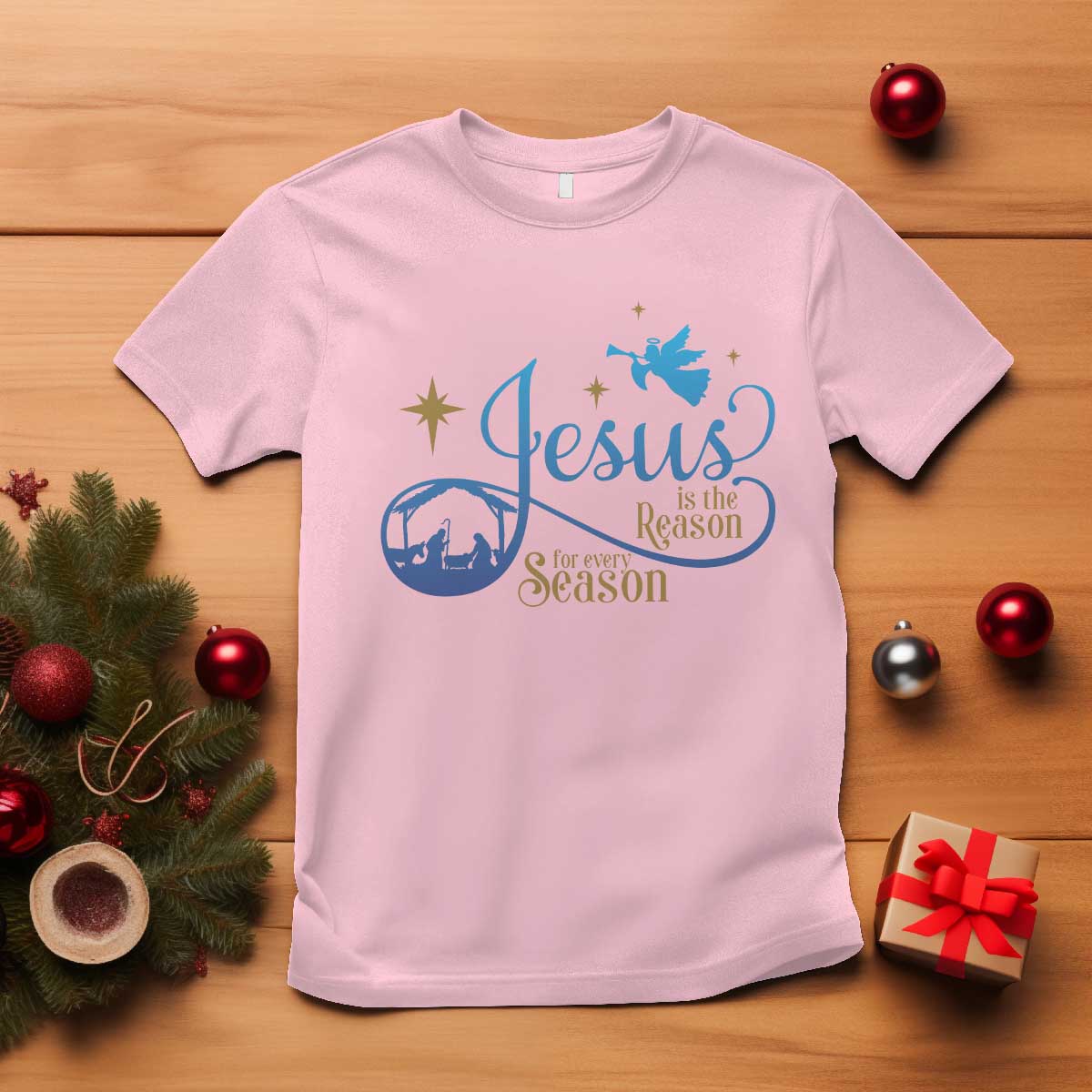 Jesus Is The Reason For The Season T Shirt Nativity Scene - Wonder Print Shop