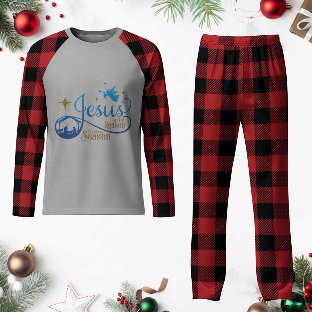 Jesus Is The Reason For The Season Plaid Pajama Set Nativity Scene - Wonder Print Shop