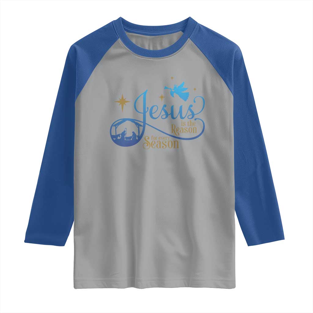 Jesus Is The Reason For The Season Raglan Shirt Nativity Scene - Wonder Print Shop