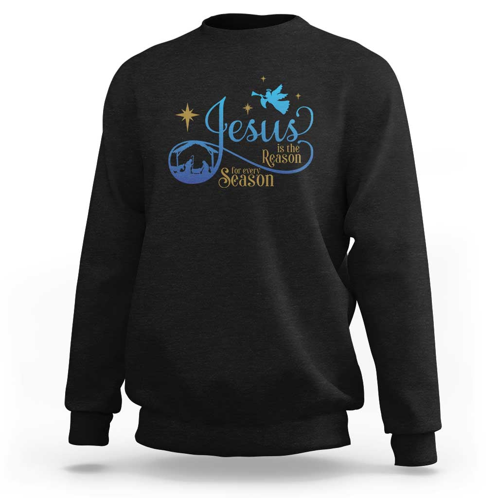 Jesus Is The Reason For The Season Sweatshirt Nativity Scene - Wonder Print Shop