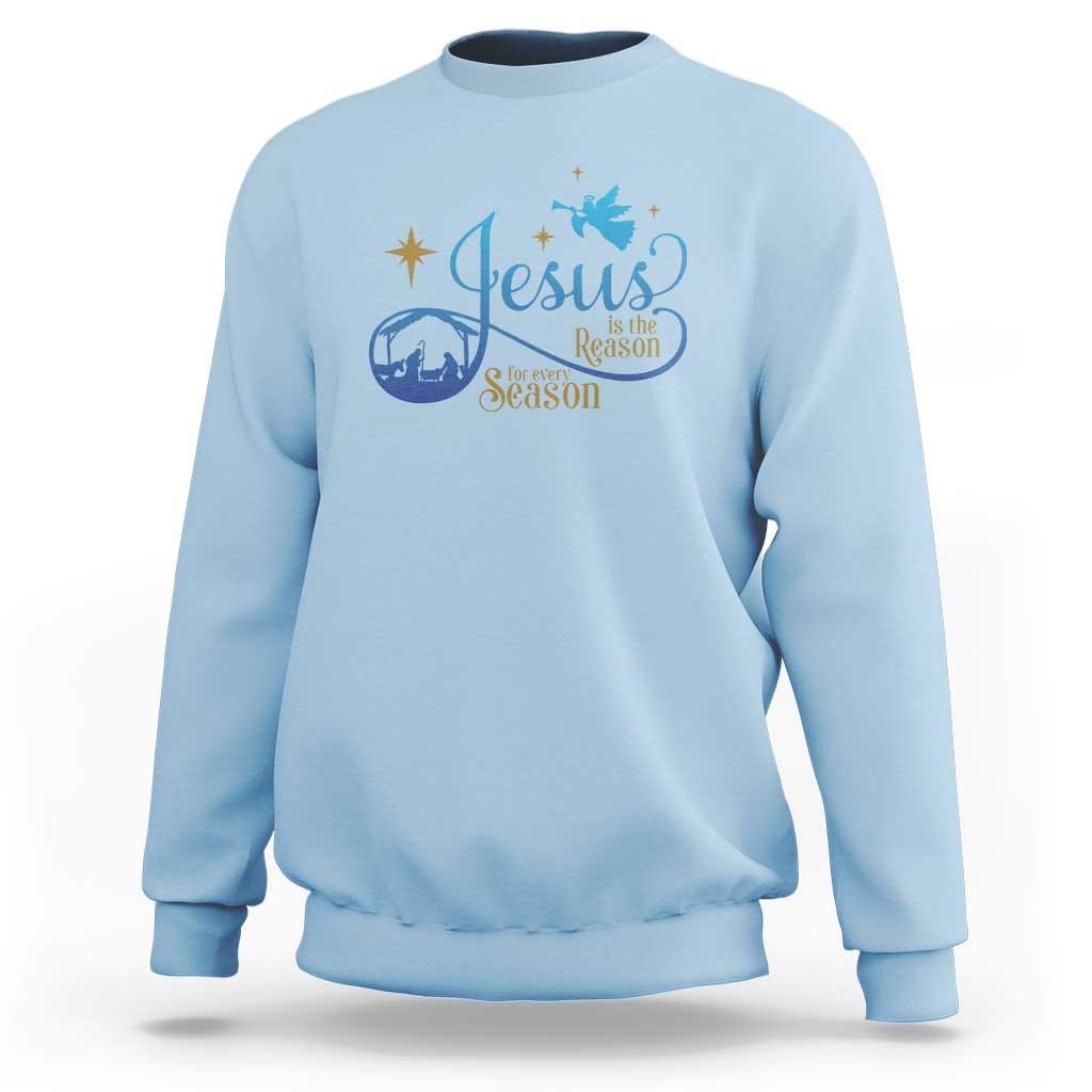Jesus Is The Reason For The Season Sweatshirt Nativity Scene - Wonder Print Shop
