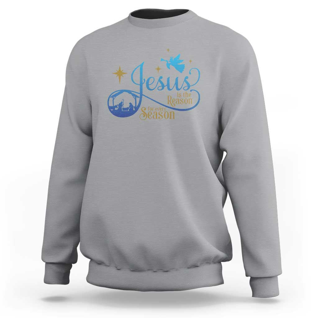 Jesus Is The Reason For The Season Sweatshirt Nativity Scene - Wonder Print Shop