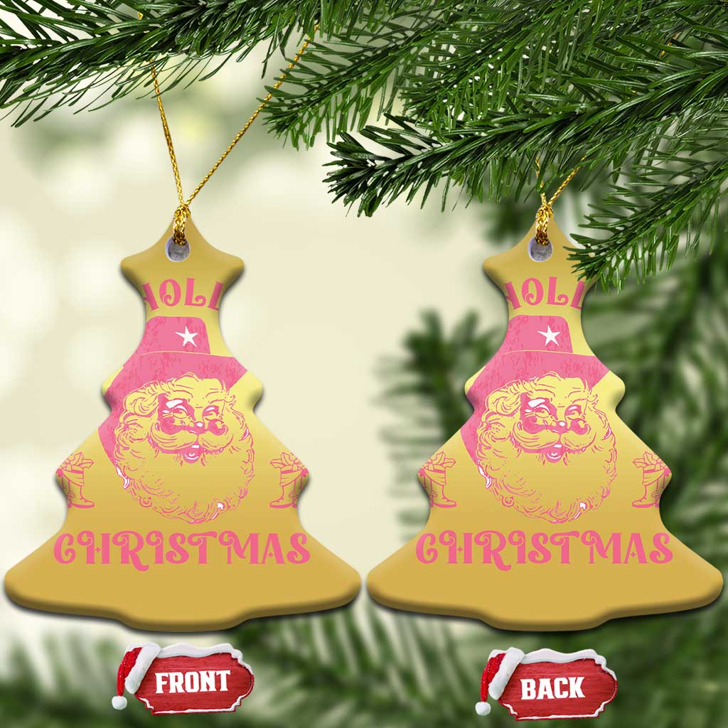 Western Xmas Christmas Ornament Have A Holly Dolly Cowboy Santa - Wonder Print Shop