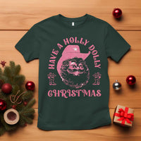 Western Xmas T Shirt Have A Holly Dolly Christmas Cowboy Santa - Wonder Print Shop