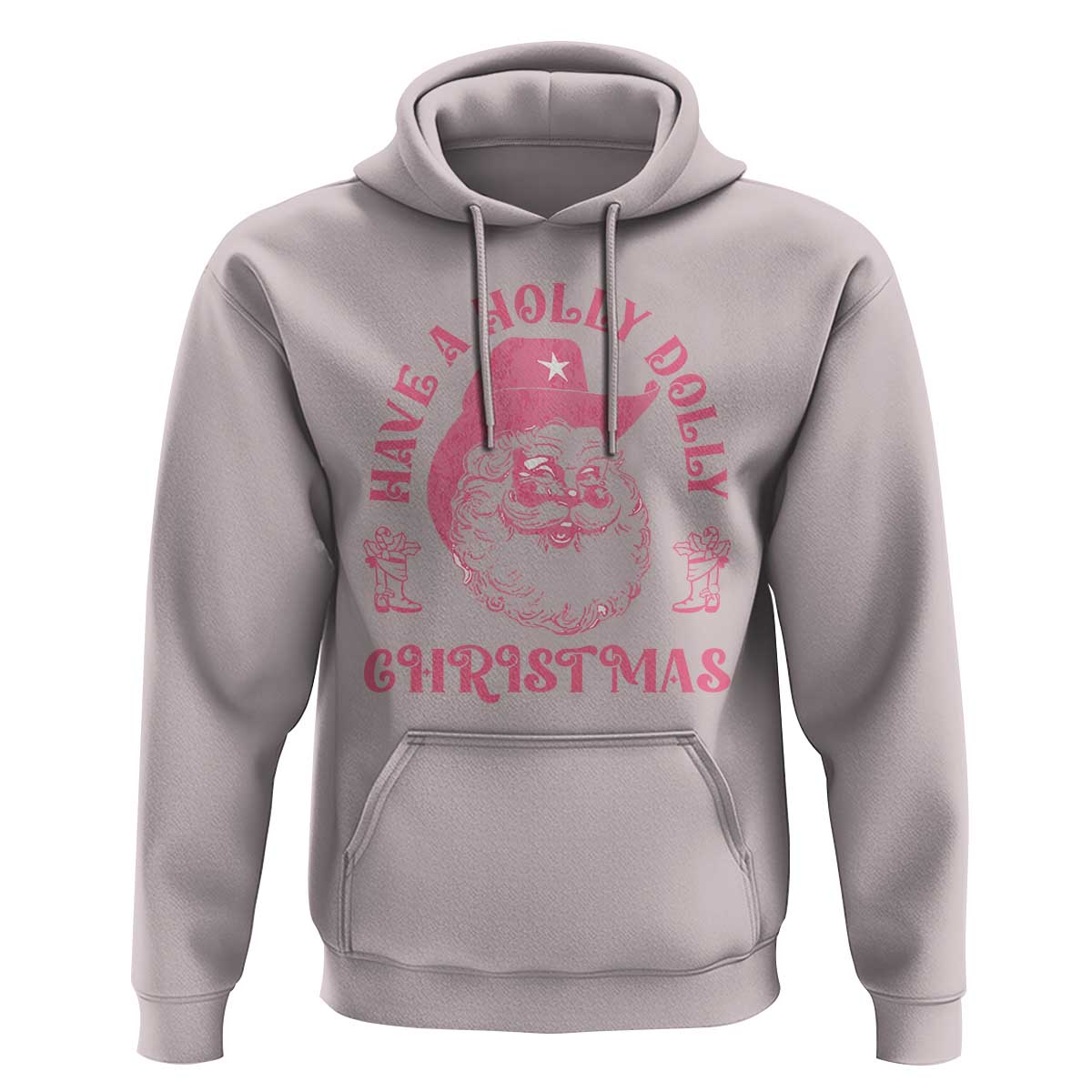 Western Xmas Hoodie Have A Holly Dolly Christmas Cowboy Santa TS11
