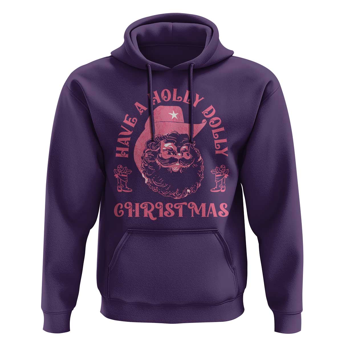 Western Xmas Hoodie Have A Holly Dolly Christmas Cowboy Santa TS11