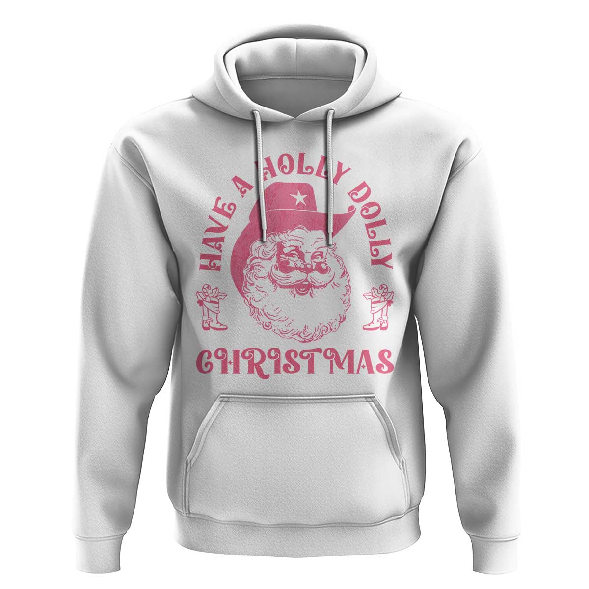 Western Xmas Hoodie Have A Holly Dolly Christmas Cowboy Santa TS11