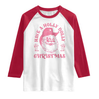 Western Christmas Raglan Shirt Have A Holly Dolly Christmas Cowboy Santa - Wonder Print Shop