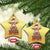 Funny Xmas Highland Cow Christmas Ornament Mooey Xmas Western Cow Santa Hat - Wonder Print Shop