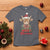 Funny Christmas Highland Cow T Shirt Mooey Christmas Western Cow Santa Hat - Wonder Print Shop