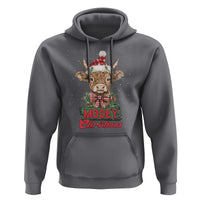 Funny Christmas Highland Cow Hoodie Mooey Christmas Western Cow Santa Hat