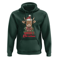 Funny Christmas Highland Cow Hoodie Mooey Christmas Western Cow Santa Hat