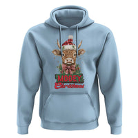 Funny Christmas Highland Cow Hoodie Mooey Christmas Western Cow Santa Hat