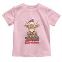 Funny Christmas Highland Cow Toddler T Shirt Mooey Christmas Western Cow Santa Hat
