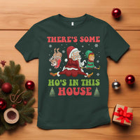 Funny Christmas Naughty Santa T Shirt There's Some Ho's In This House Elf Reindeers - Wonder Print Shop
