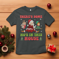 Funny Christmas Naughty Santa T Shirt There's Some Ho's In This House Elf Reindeers - Wonder Print Shop