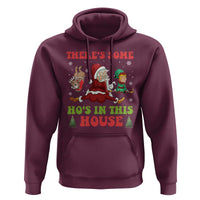 Funny Christmas Naughty Santa Hoodie There's Some Ho's In This House Elf Reindeers