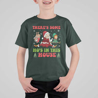 Funny Christmas Naughty Santa T Shirt For Kid There's Some Ho's In This House Elf Reindeers - Wonder Print Shop
