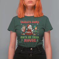 Funny Christmas Naughty Santa T Shirt For Women There's Some Ho's In This House Elf Reindeers - Wonder Print Shop
