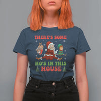 Funny Christmas Naughty Santa T Shirt For Women There's Some Ho's In This House Elf Reindeers - Wonder Print Shop