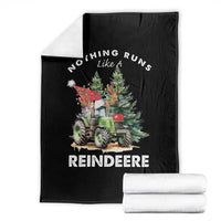 Funny Christmas Tractor Throw Blanket Nothing Runs Like A Reindeere Farmers - Wonder Print Shop